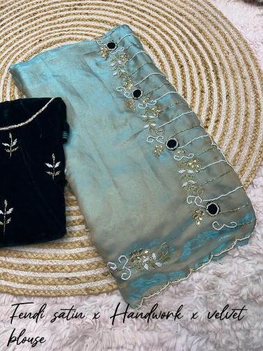 Vinayak 2tone fendi satin saree selling sites